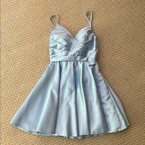 Light Blue Satin Mini Dress